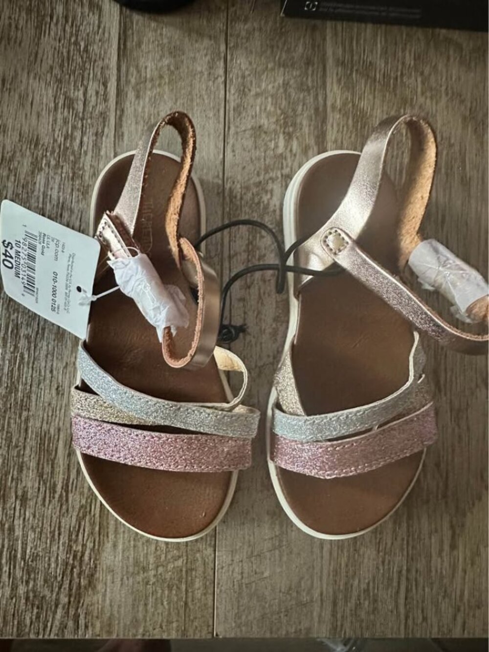 Thereabouts Girls' Glitter Sandals Size 10